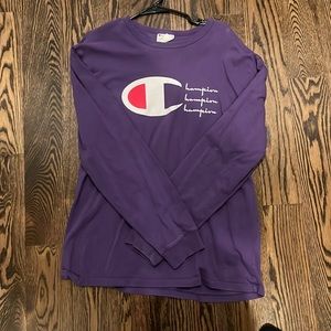 Long sleeve purple champion t-shirt.